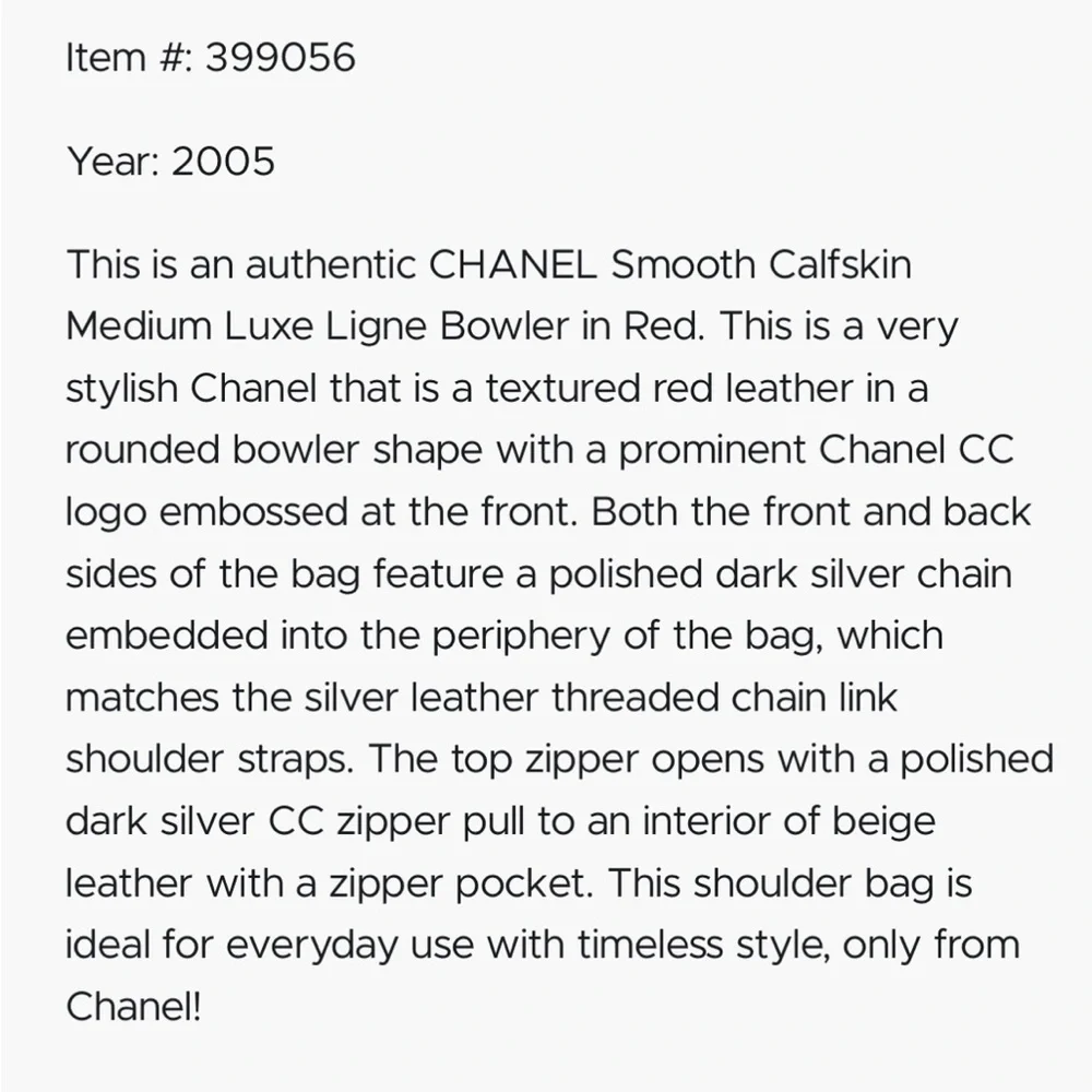 CHANEL Red Smooth Calfskin Bowler Shoulder Bag - Picture 11 of 12